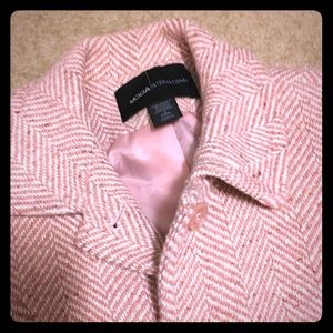 Used Moda International pink blush tweed pea coat